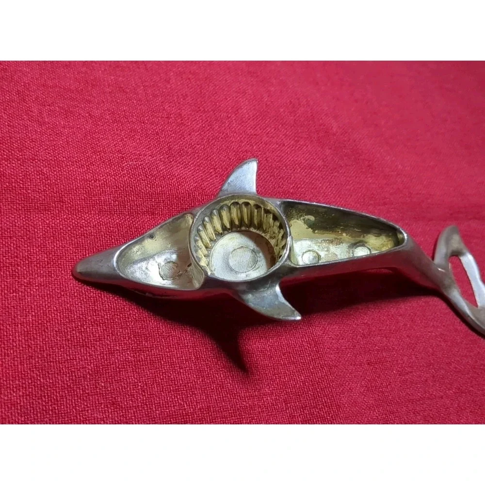 Silver Plated Dolphin Shaped‎ Bottle Opener With Twist Top Opener Vintage Mcm